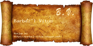 Barbél Vitus névjegykártya